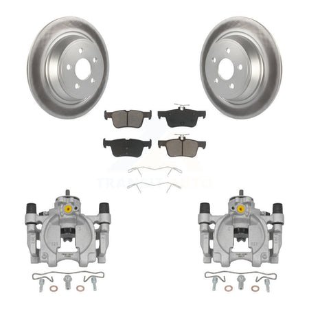 Rear Brake Caliper Coat Rotors & Ceramic Pad Kit For Ford Fusion Lincoln MKZ Continental KCG-100155C