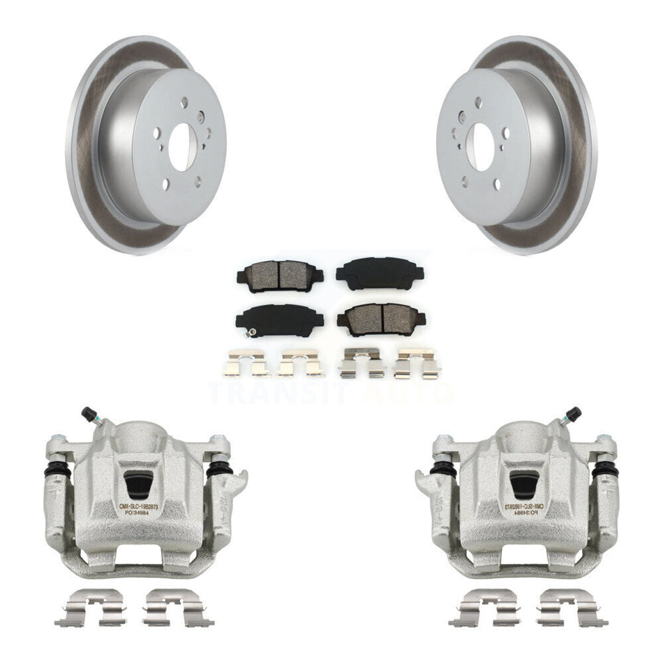 Rear Disc Brake Caliper Coat Rotor And Semi-Metallic Pad Kit For 2004-2010 Toyota Sienna KCG-100155S