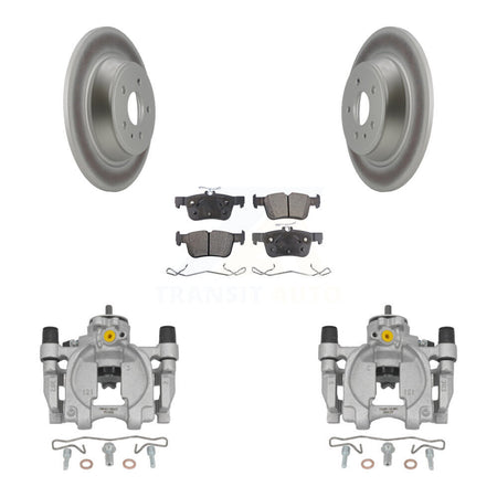 Rear Disc Brake Caliper Coated Rotors And Semi-Metallic Pads Kit For Lincoln Continental KCG-100156P