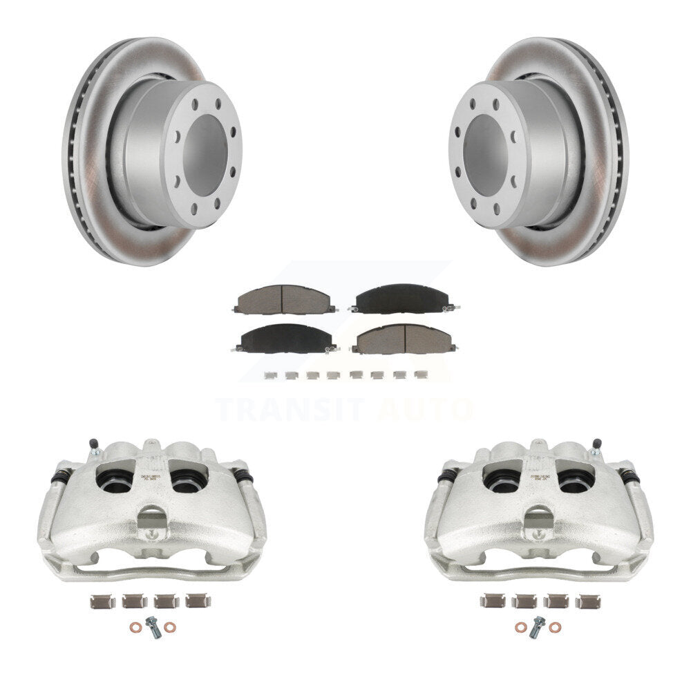 Rear Disc Brake Caliper Coated Rotors And Ceramic Pads Kit For Ram 2500 3500 Dodge KCG-100157C by Transit Auto