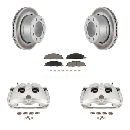 Rear Disc Brake Caliper Coated Rotors And Ceramic Pads Kit For Ram 2500 3500 Dodge KCG-100157C by Transit Auto