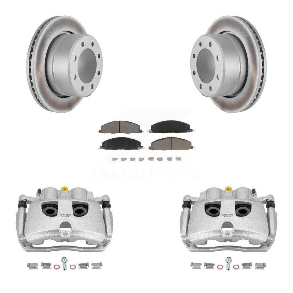Rear Disc Brake Caliper Coated Rotors And Ceramic Pads Kit For Ram 2500 3500 Dodge KCG-100157C