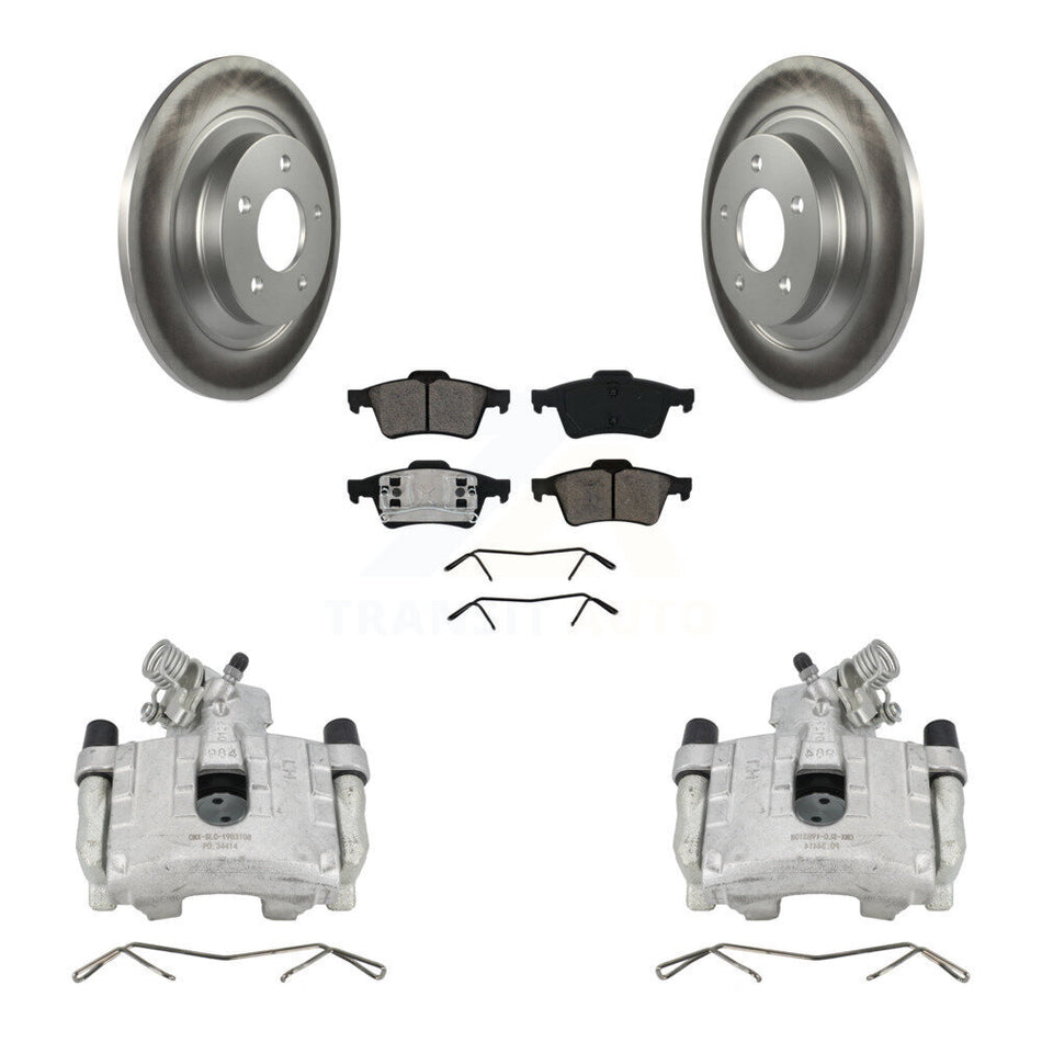Rear Disc Brake Caliper Coated Rotors And Semi-Metallic Pads Kit For 2006 Mazda 5 To 02 06 KCG-100157S