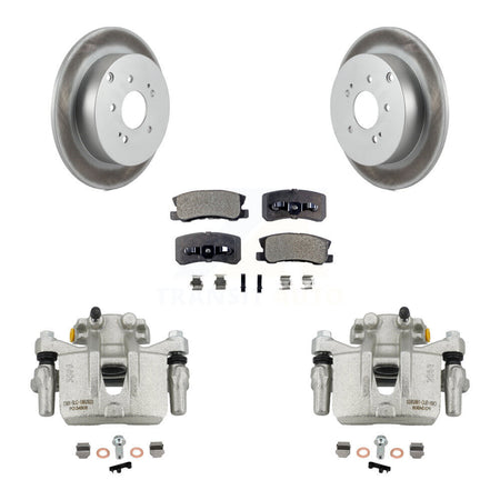 Rear Disc Brake Caliper Coated Rotors And Semi-Metallic Pads Kit For Mitsubishi Endeavor KCG-100158P
