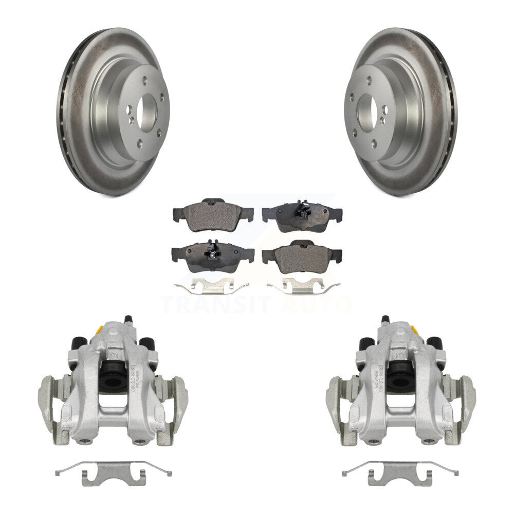 Rear Brake Caliper Coat Rotor And Semi-Metallic Pad Kit For Mercedes-Benz E350 E500 E320 KCG-100160P