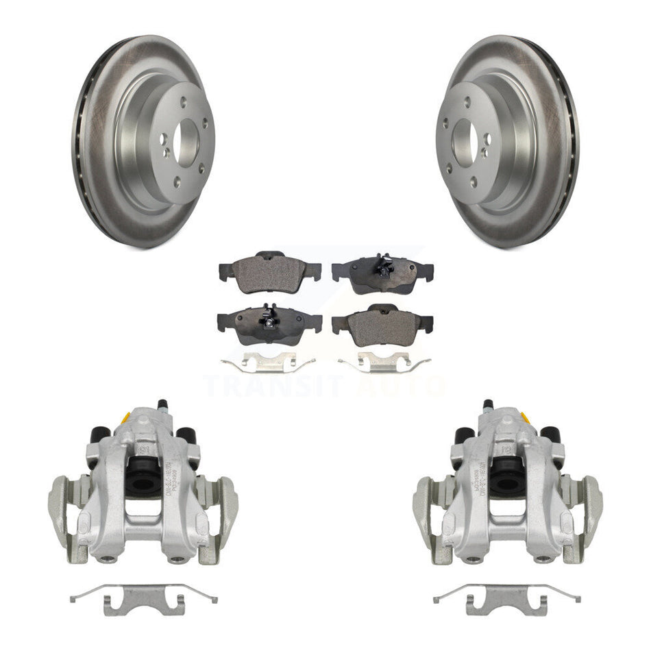 Rear Brake Caliper Coat Rotor And Semi-Metallic Pad Kit For Mercedes-Benz E350 E500 E320 KCG-100160P