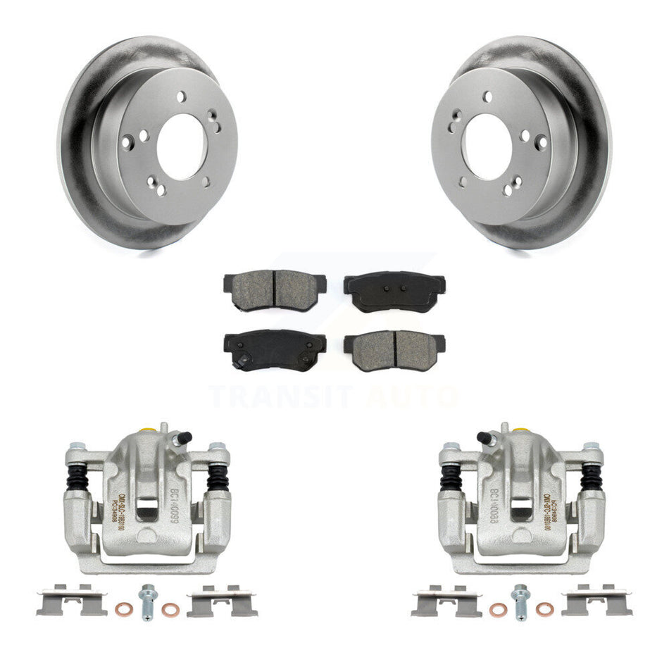 Rear Disc Brake Caliper Coated Rotors And Semi-Metallic Pads Kit For Kia Sportage Hyundai Tucson FWD KCG-100161S