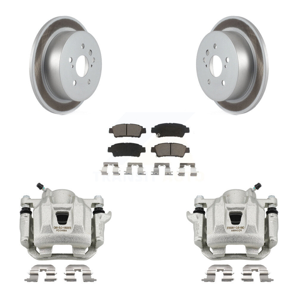 Rear Disc Brake Caliper Coated Rotors And Ceramic Pads Kit For 2004-2010 Toyota Sienna KCG-100162C