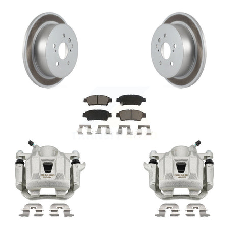 Rear Disc Brake Caliper Coated Rotors And Ceramic Pads Kit For 2004-2010 Toyota Sienna KCG-100162C