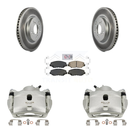 Front Disc Brake Caliper Coated Rotors And Ceramic Pads Kit For Honda Civic KCG-100162N