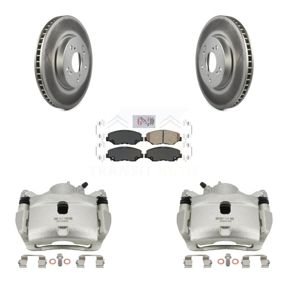 Front Disc Brake Caliper Coated Rotors And Ceramic Pads Kit For Honda Civic KCG-100162N