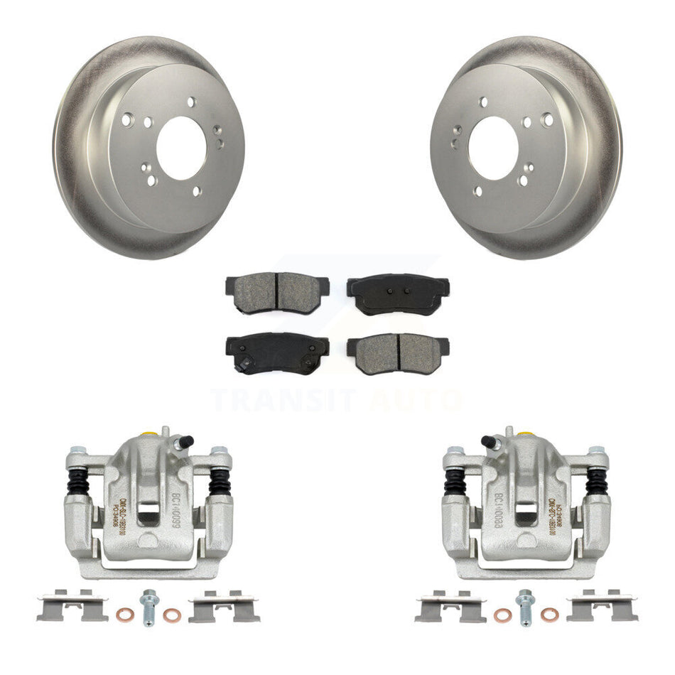 Rear Disc Brake Caliper Coated Rotors And Semi-Metallic Pads Kit For Kia Sportage Hyundai Tucson KCG-100162S