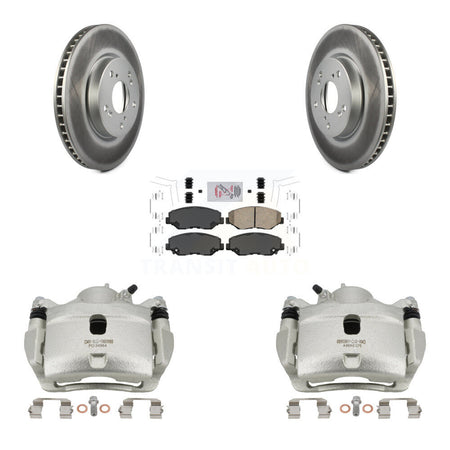 Front Disc Brake Caliper Coated Rotors And Ceramic Pads Kit For Honda Civic KCG-100163N