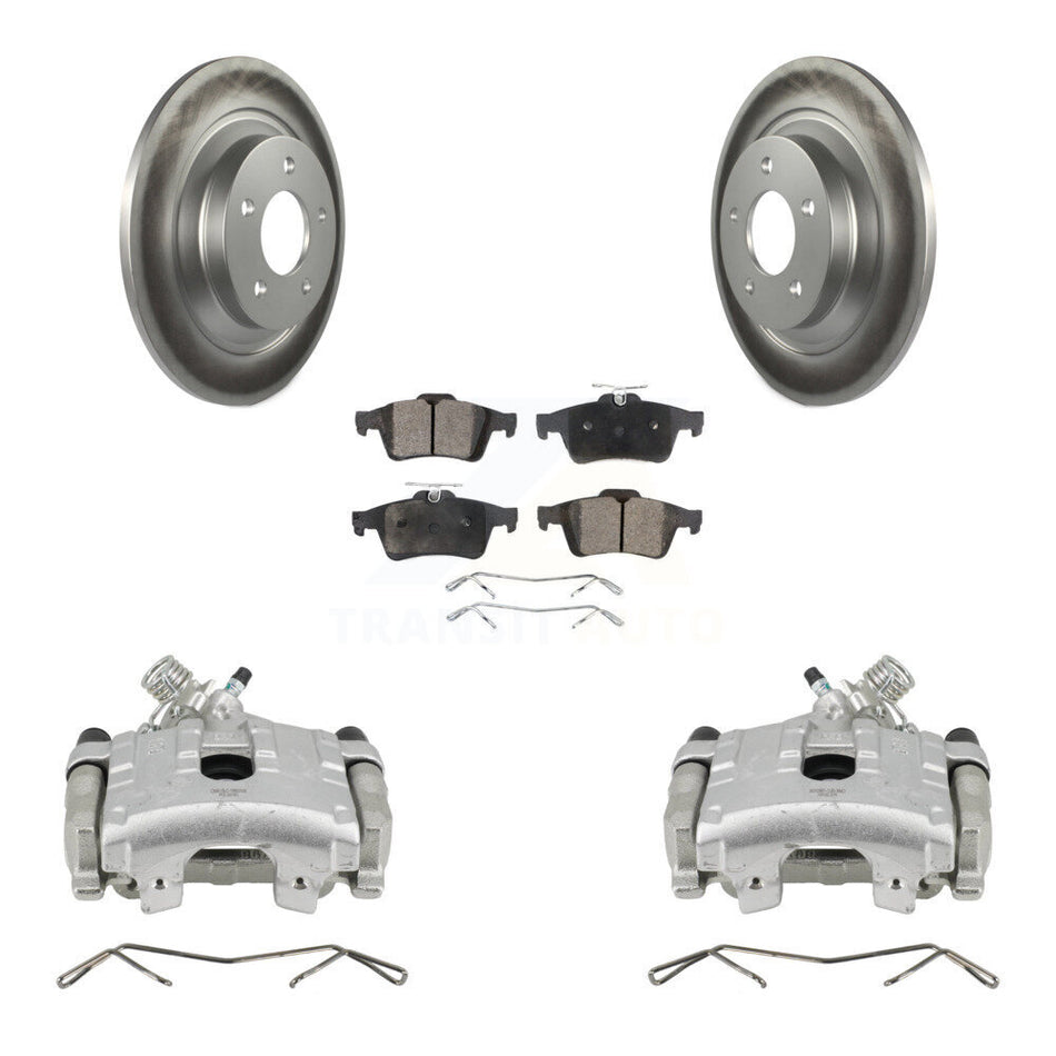 Rear Disc Brake Caliper Coated Rotors And Semi-Metallic Pads Kit For Mazda 5 KCG-100163P