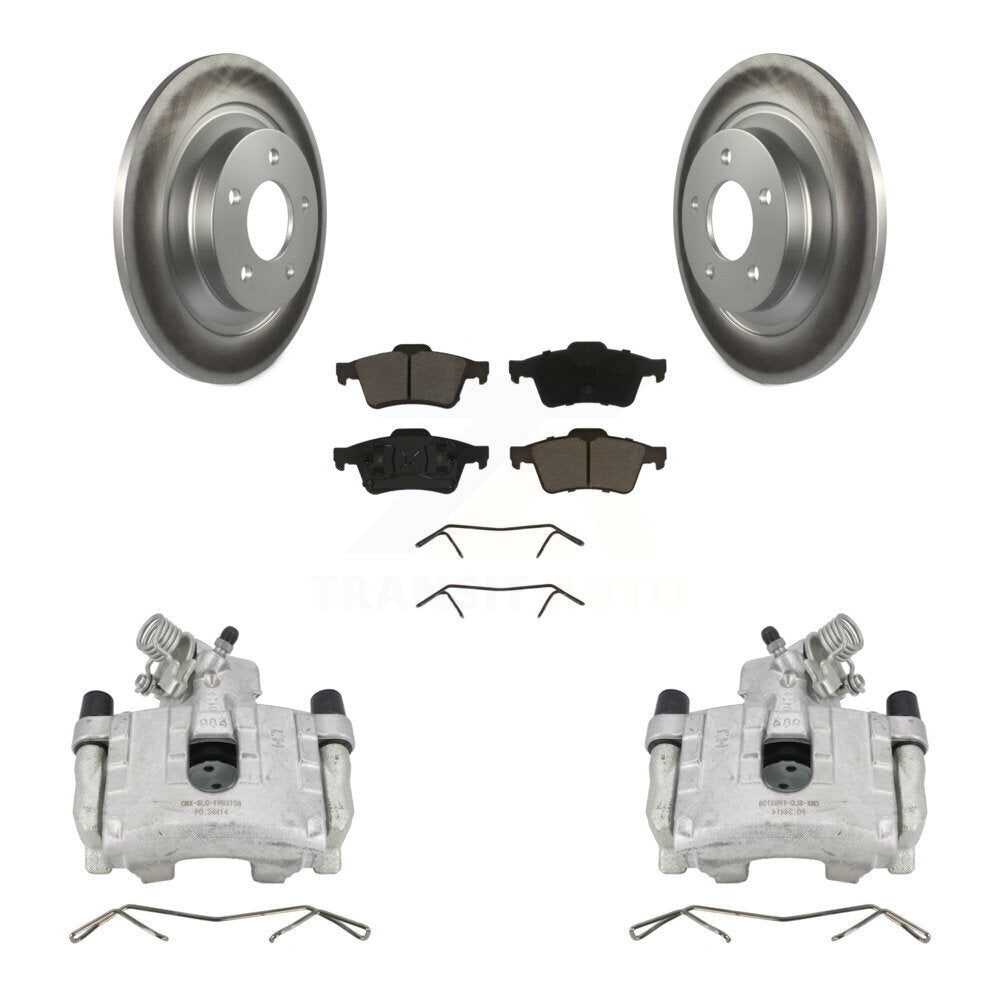 Rear Disc Brake Caliper Coated Rotors And Ceramic Pads Kit For 2006 Mazda 5 To 02 06 KCG-100164C by Transit Auto