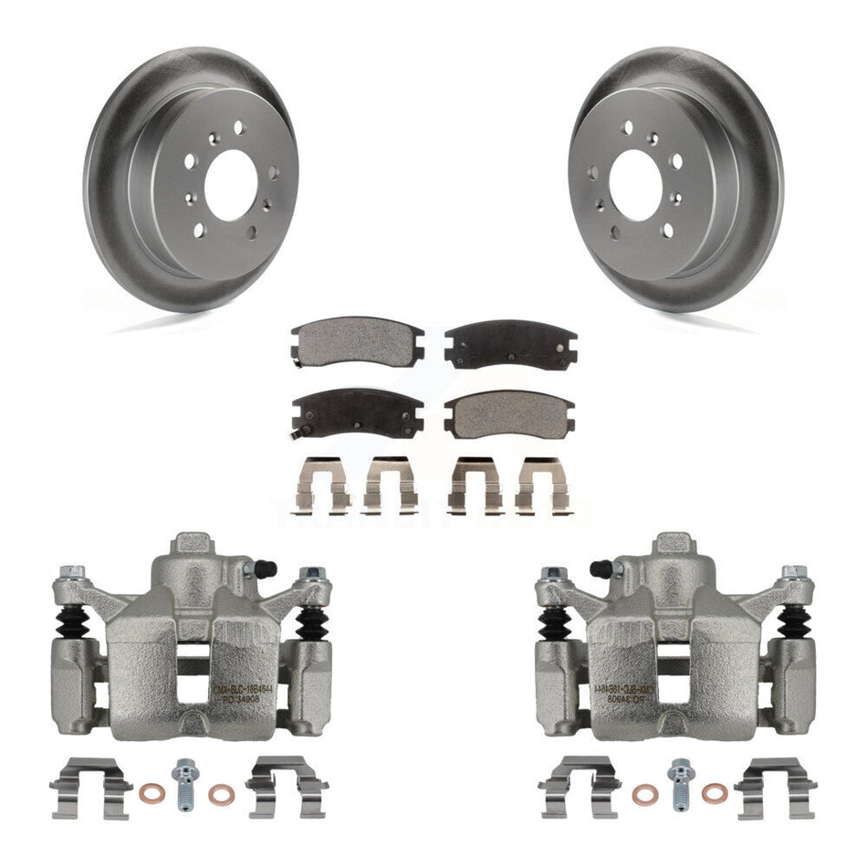 Rear Brake Caliper Coat Rotors Ceramic Pad Kit For Chevrolet Impala Buick LaCrosse Monte KCG-100164T