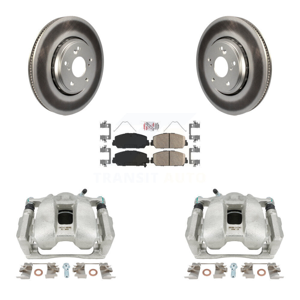 Front Disc Brake Caliper Coated Rotors And Ceramic Pads Kit For Honda Accord KCG-100165N by Transit Auto