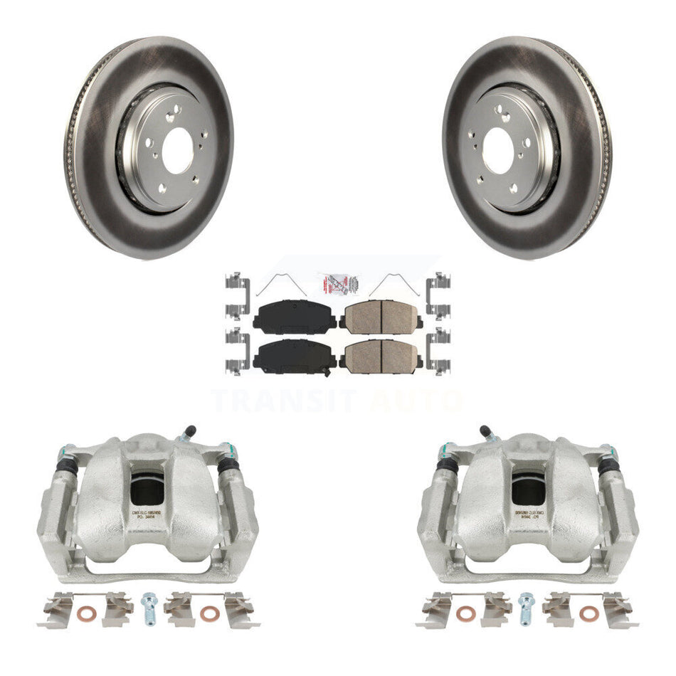 Front Disc Brake Caliper Coated Rotors And Ceramic Pads Kit For Honda Accord KCG-100165N by Transit Auto