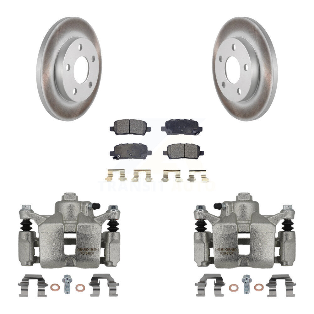 Rear Disc Brake Caliper Coated Rotors And Ceramic Pads Kit For Chevrolet Impala KCG-100165T