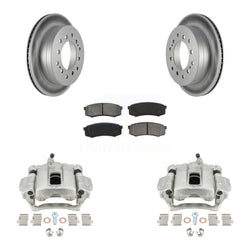 Rear Disc Brake Caliper Coated Rotors And Semi-Metallic Pads Kit For Toyota Sequoia Lexus GX470 KCG-100167S