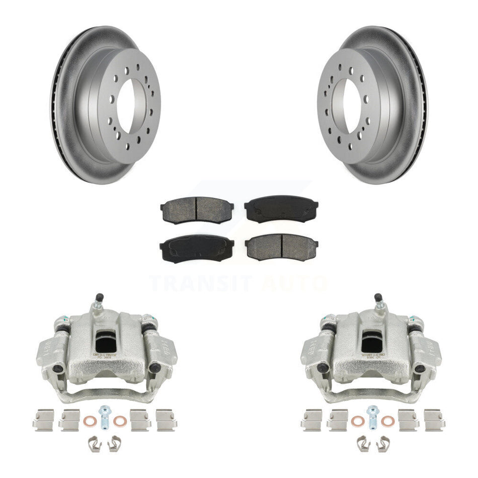Rear Disc Brake Caliper Coated Rotors And Semi-Metallic Pads Kit For Toyota Sequoia Lexus GX470 KCG-100167S
