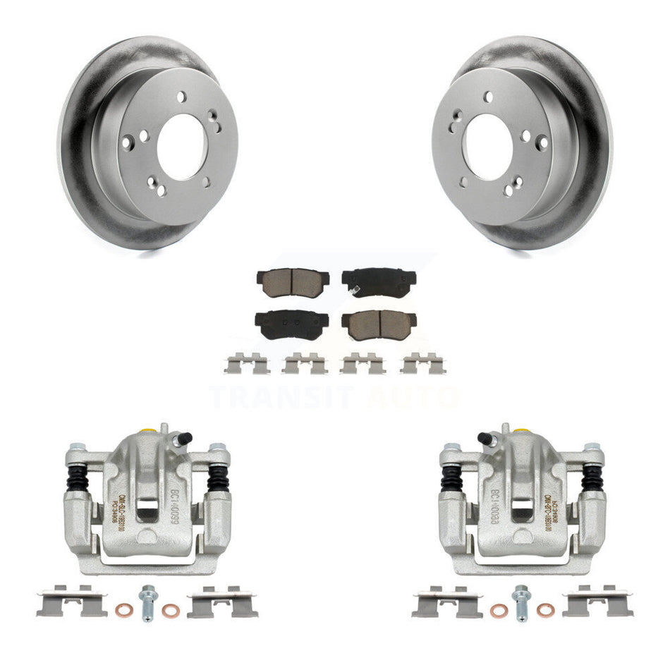 Rear Disc Brake Caliper Coated Rotors And Ceramic Pads Kit For Kia Sportage Hyundai Tucson FWD KCG-100168C