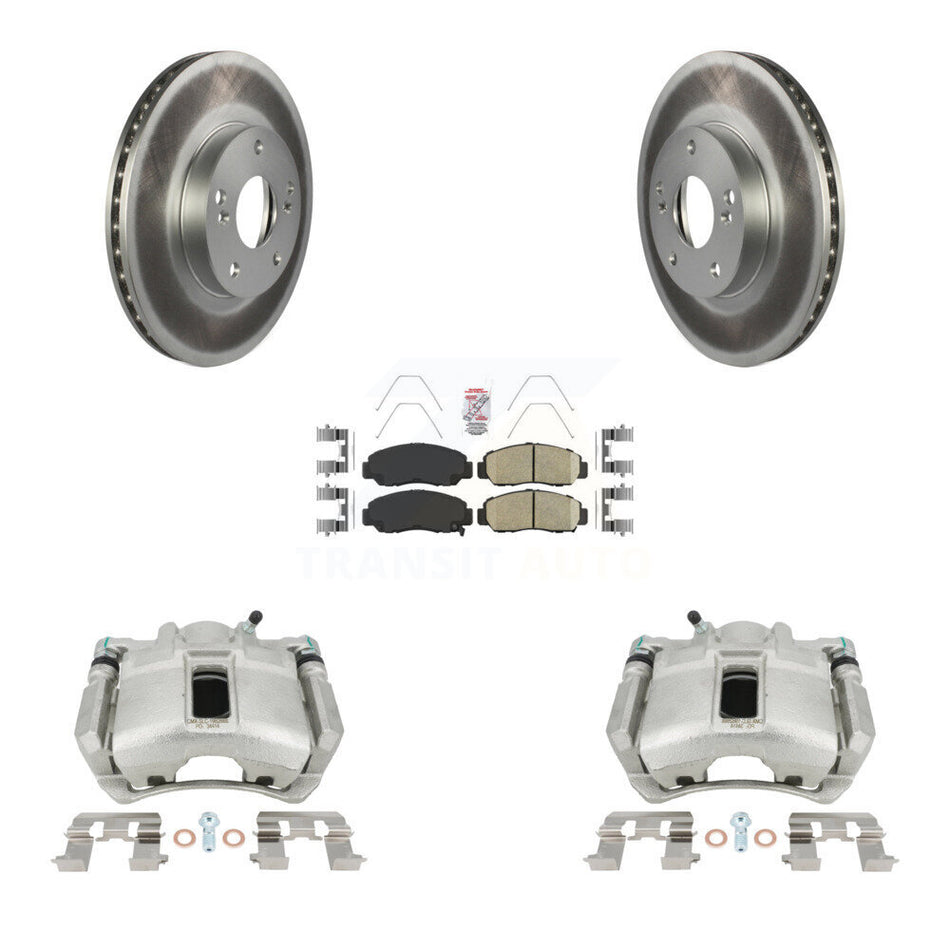 Front Disc Brake Caliper Coated Rotors And Ceramic Pads Kit For Honda Accord KCG-100168N