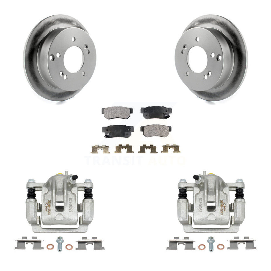 Rear Disc Brake Caliper Coated Rotors And Semi-Metallic Pads Kit For Kia Sportage Hyundai Tucson FWD KCG-100168P