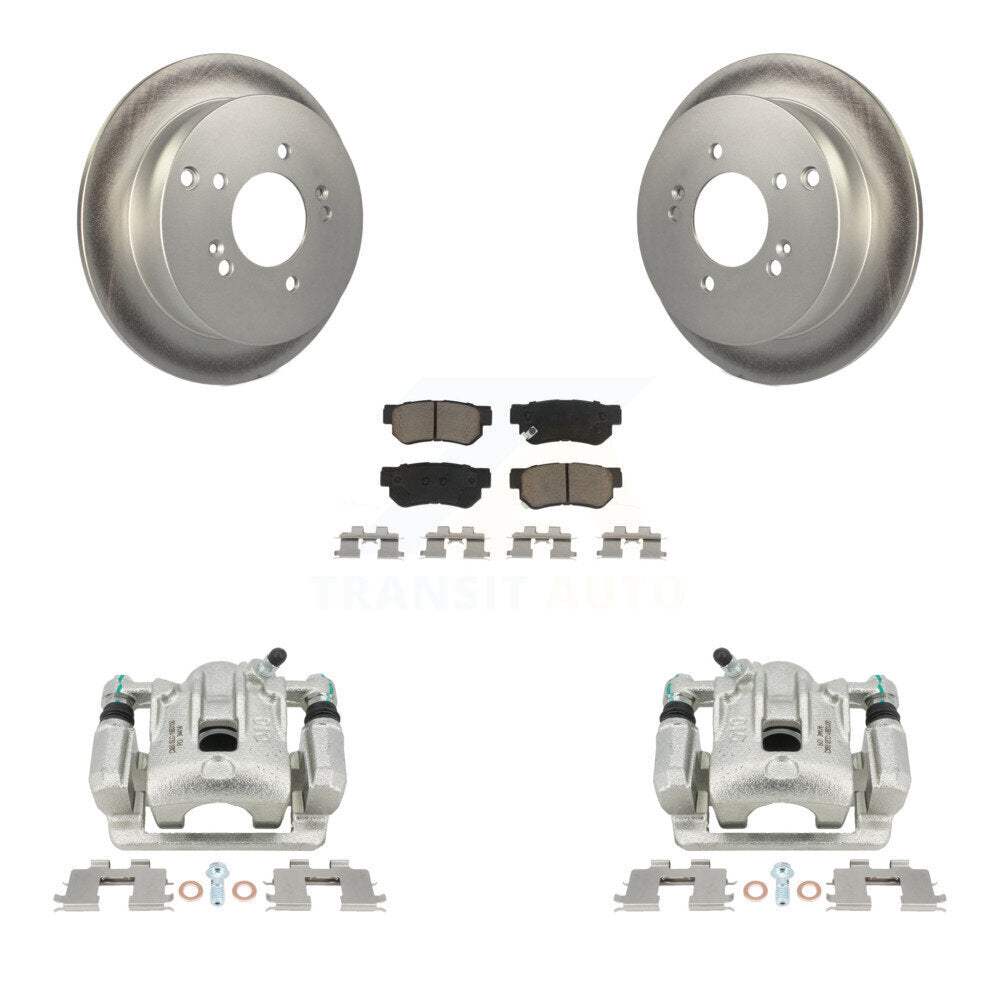 Rear Disc Brake Caliper Coated Rotors And Ceramic Pads Kit For Kia Sportage Hyundai Tucson KCG-100169C by Transit Auto