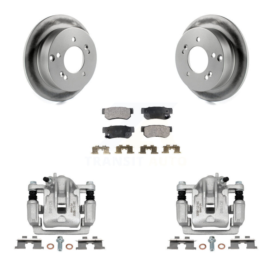 Rear Disc Brake Caliper Coated Rotors And Semi-Metallic Pads Kit For Hyundai Sonata Kia Optima Magentis KCG-100170P