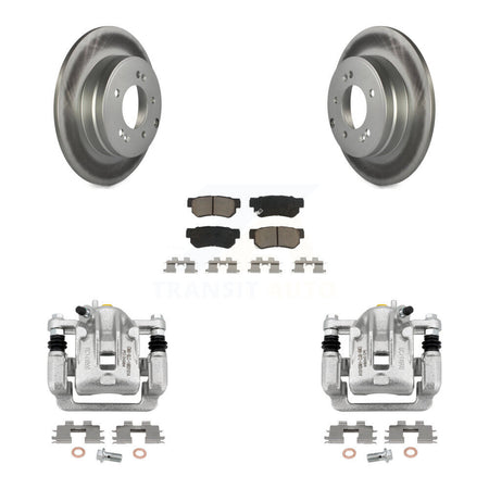 Rear Disc Brake Caliper Coated Rotors And Ceramic Pads Kit For Hyundai Sonata 3.3L KCG-100171C