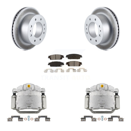 Rear Brake Caliper Coat Rotor Semi-Metallic Pad Kit For Chevrolet Suburban Premier/LT/LS KCG-100171S