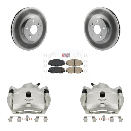 Front Disc Brake Caliper Coated Rotors And Ceramic Pads Kit For Honda Accord KCG-100172N