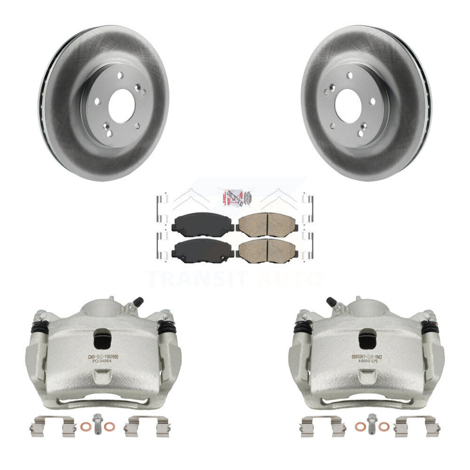 Front Disc Brake Caliper Coated Rotors And Ceramic Pads Kit For Honda Accord KCG-100172N