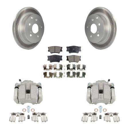 Rear Disc Brake Caliper Coated Rotors And Ceramic Pads Kit For Toyota RAV4 KCG-100172T by Transit Auto