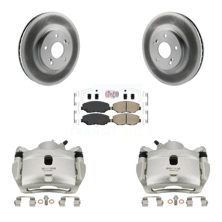 Front Disc Brake Caliper Coated Rotors And Ceramic Pads Kit For Honda Accord KCG-100173N