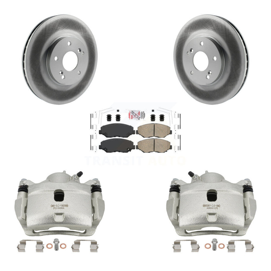 Front Disc Brake Caliper Coated Rotors And Ceramic Pads Kit For Honda Accord KCG-100173N