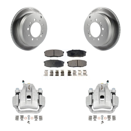 Rear Disc Brake Caliper Coated Rotors And Ceramic Pads Kit For Toyota Tundra Sequoia KCG-100173T