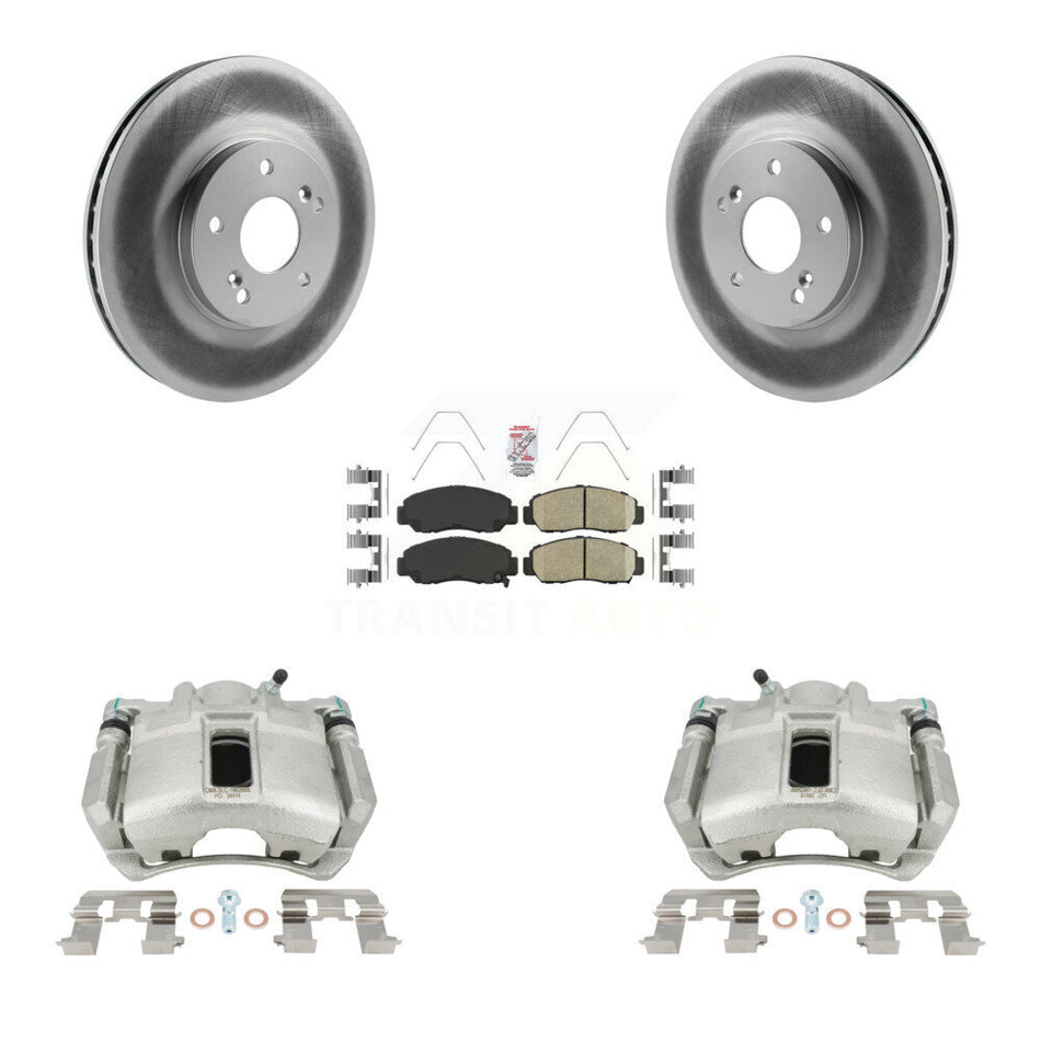 Front Disc Brake Caliper Coated Rotors And Ceramic Pads Kit For Honda Accord KCG-100174N