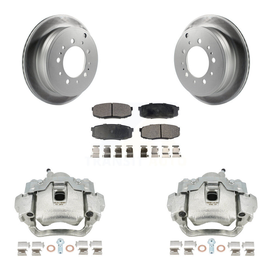 Rear Disc Brake Caliper Coated Rotors And Ceramic Pads Kit For Lexus LX570 Toyota Land Cruiser KCG-100174T by Transit Auto