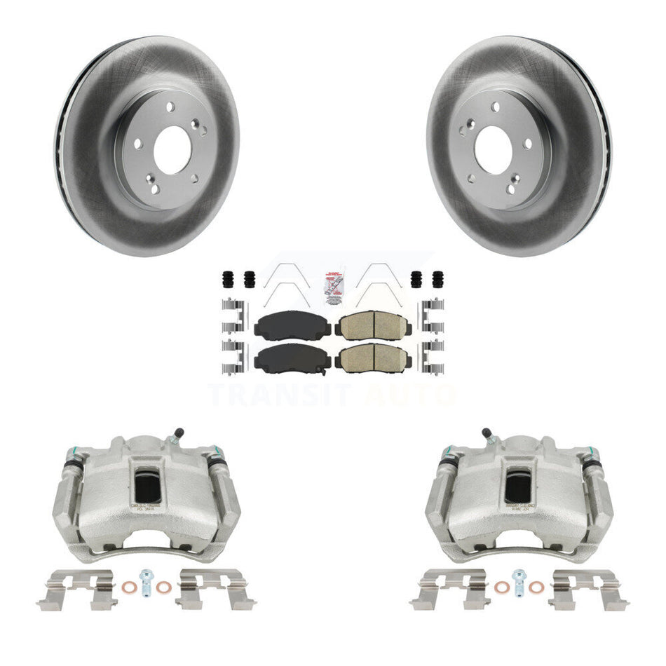 Front Disc Brake Caliper Coated Rotors And Ceramic Pads Kit For Honda Accord KCG-100175N