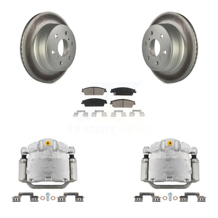 Rear Brake Caliper Coat Rotor Ceramic Pad Kit For Chevrolet GMC Sierra 1500 Silverado XL KCG-100176C
