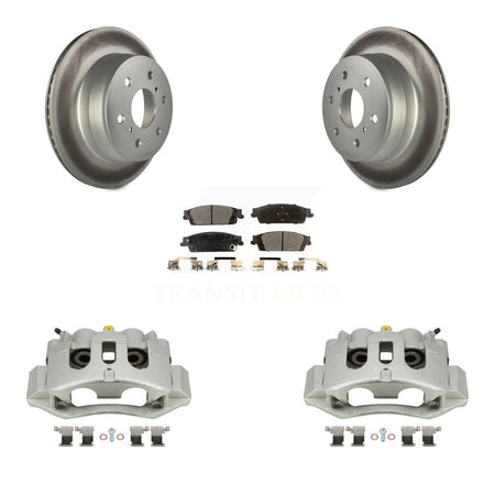 Rear Disc Brake Caliper Coated Rotor And Semi-Metallic Pad Kit For Chevrolet Suburban HD KCG-100177P