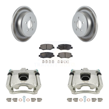 Rear Disc Brake Caliper Coated Rotors And Ceramic Pads Kit For Jeep Liberty Dodge Nitro KCG-100177T by Transit Auto