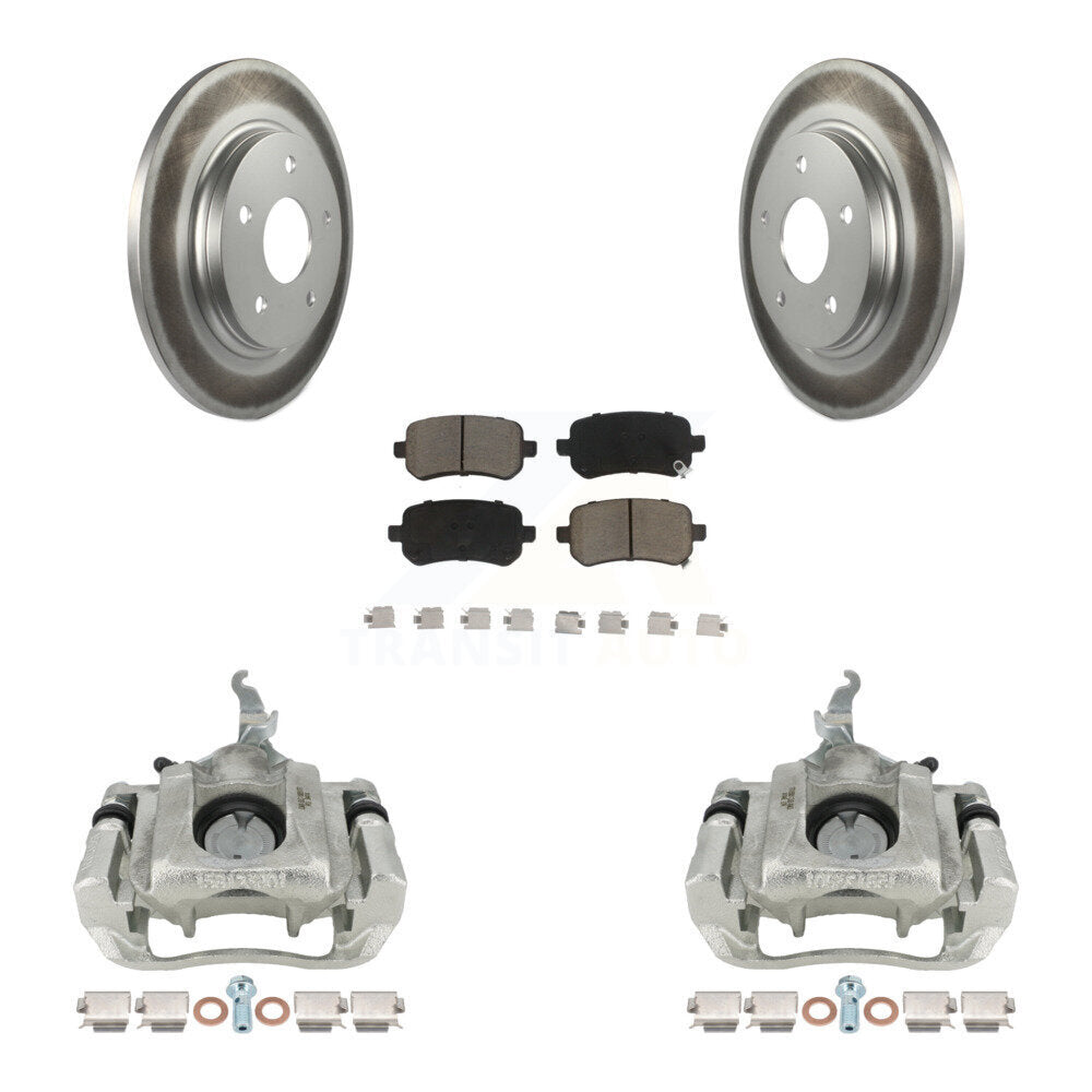 Rear Disc Brake Caliper Coated Rotors And Ceramic Pads Kit For 2009-2011 Dodge Journey KCG-100181C