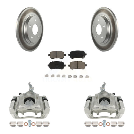 Rear Disc Brake Caliper Coated Rotors And Ceramic Pads Kit For 2009-2011 Dodge Journey KCG-100181C