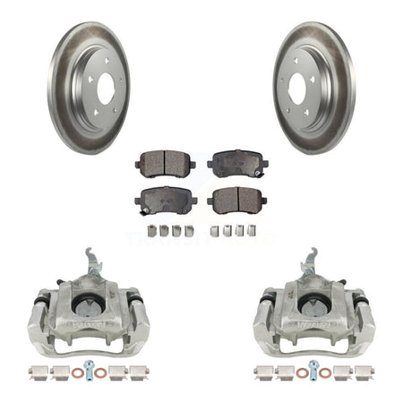 Rear Disc Brake Caliper Coat Rotor And Semi-Metallic Pad Kit For 2009-2011 Dodge Journey KCG-100181P
