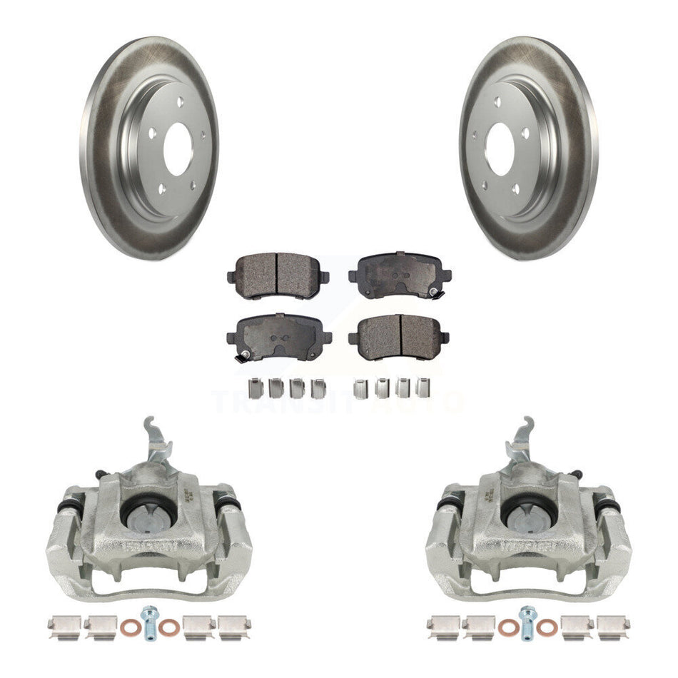 Rear Disc Brake Caliper Coat Rotor And Semi-Metallic Pad Kit For 2009-2011 Dodge Journey KCG-100181P