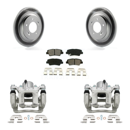 Rear Disc Brake Caliper Coated Rotors And Semi-Metallic Pads Kit For Hyundai Sonata KCG-100183S