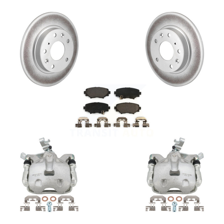 Rear Disc Brake Caliper Coated Rotors And Ceramic Pads Kit For 2014-2016 Mazda 3 Sport Vehicles Manufactured In Japan 2.5L/2.0L KCG-100183T